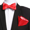 Men's Black And Silver Plaid Soft Silk Self Bow Tie