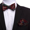 Men's Red, Green, And Black Silk Self Bow Tie