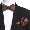 Men's Purple Green & Black Self Bow Tie