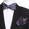 Men's Colorful Paisley Silk Self Bow Tie