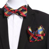 Men's Red Black Yellow Self Bow Tie