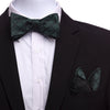 Men's Green Checkers Silk Self Bow Tie