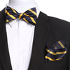 Men's Navy Blue & Yellow Self Bow Tie