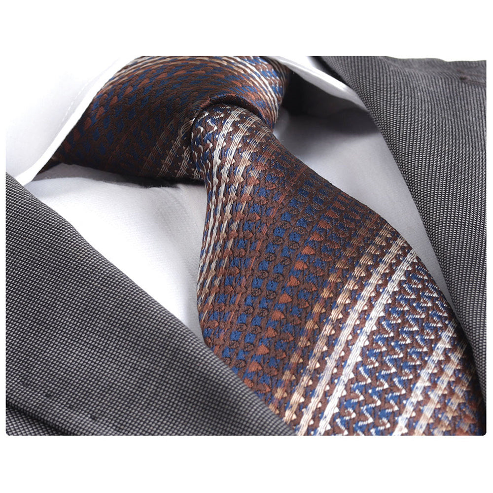 Men's jacquard Brown Knitted Premium Neck Tie With Gift Box