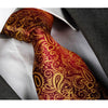 Men's jacquard Gold Pink Purple Paisley Premium Neck Tie With Gift Box