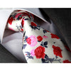 Men's Fashion White Pink Red Roses Neck Tie Gift Box