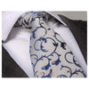 Men's jacquard Gray Blue Floral Premium Neck Tie With Gift Box