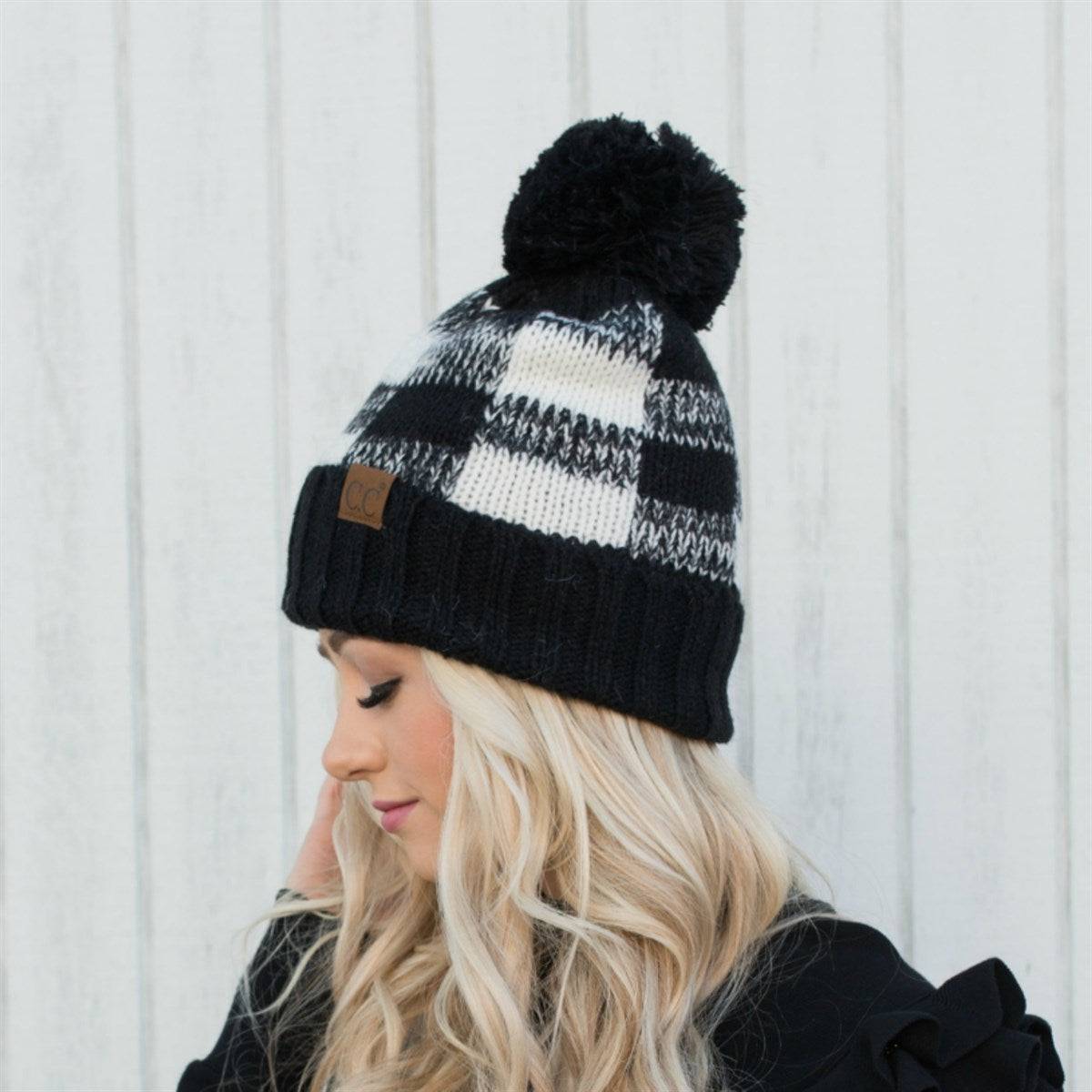 CC Buffalo Plaid Beanies Hats