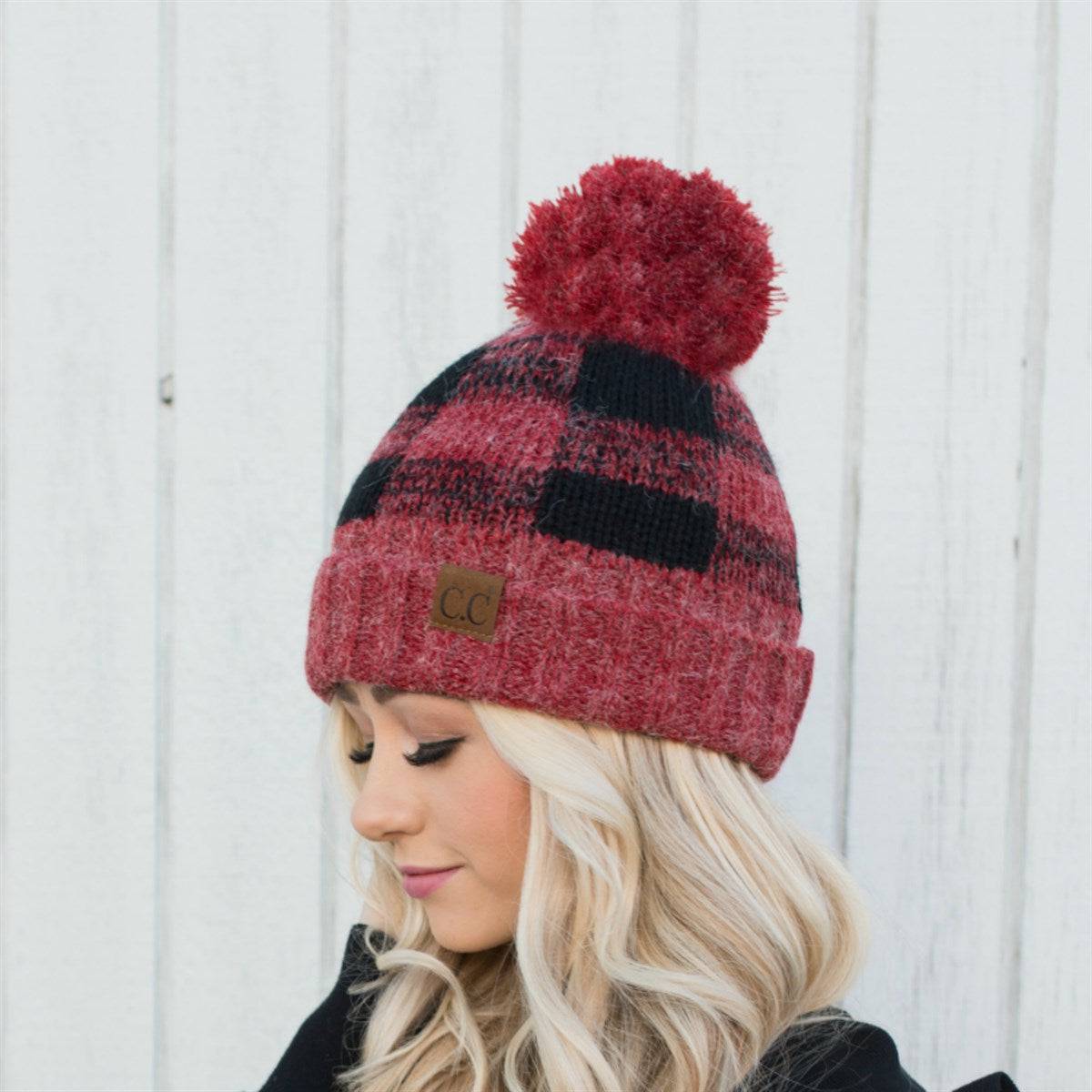 CC Buffalo Plaid Beanies Hats