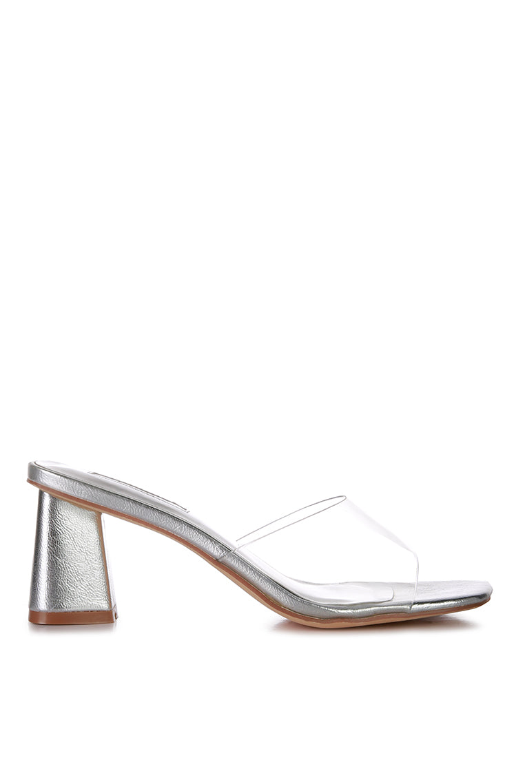 Clear Flirt Clear Strap Slip On Heel Sandals