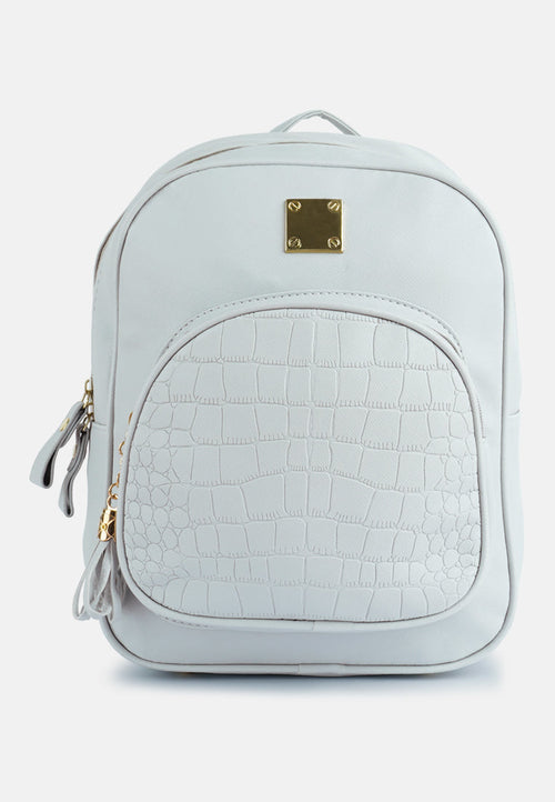 Croc Patterned Mini Backpack