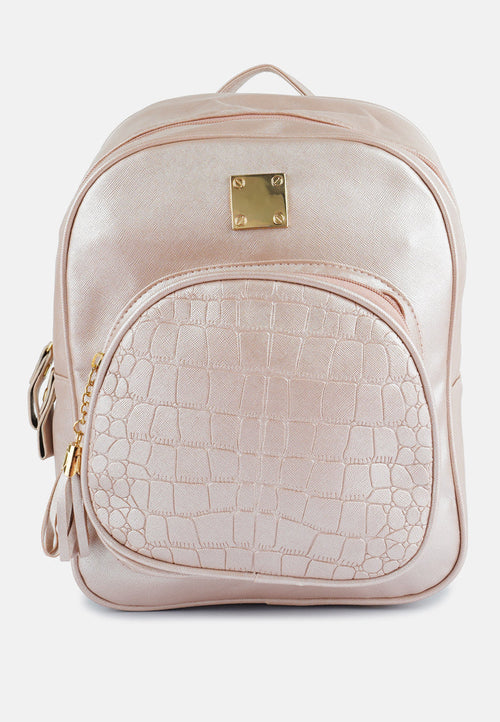 Croc Patterned Mini Backpack