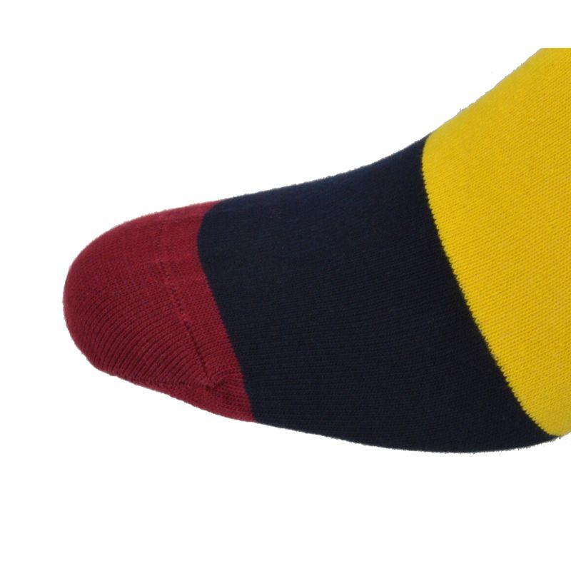 Combed Cotton Colorful Rugby Striped Patterned Men's 3 Pr. Pack Socks