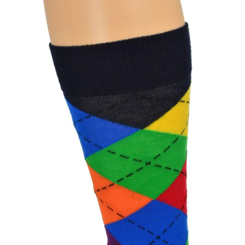 Men's Dress Casual 3 Pair Pack Combed Cotton Crew Argyle Socks