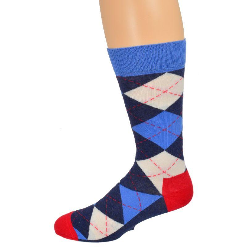 Men's Dress Casual 3 Pair Pack Combed Cotton Crew Argyle Socks