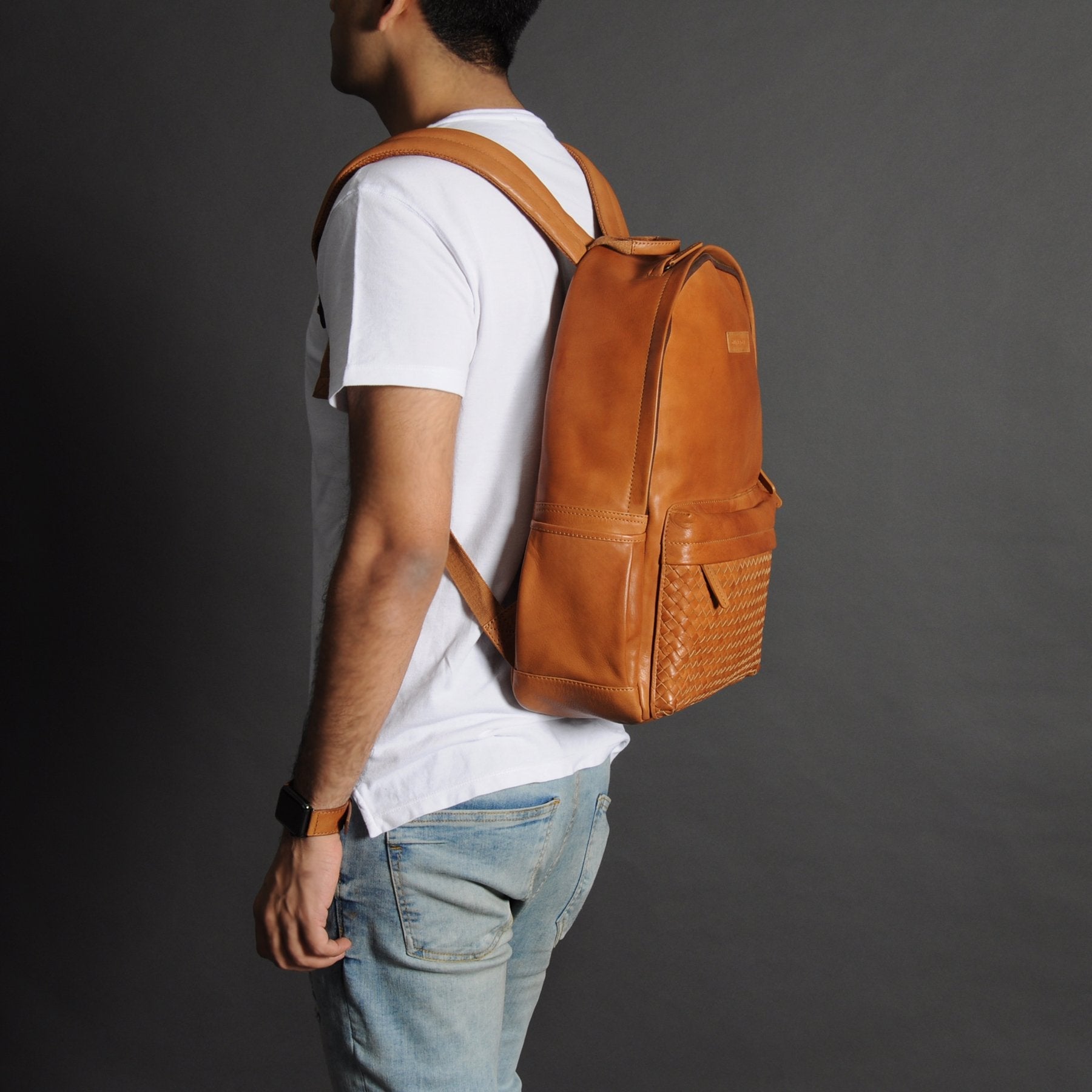 Weaved Journey Leather Backpack