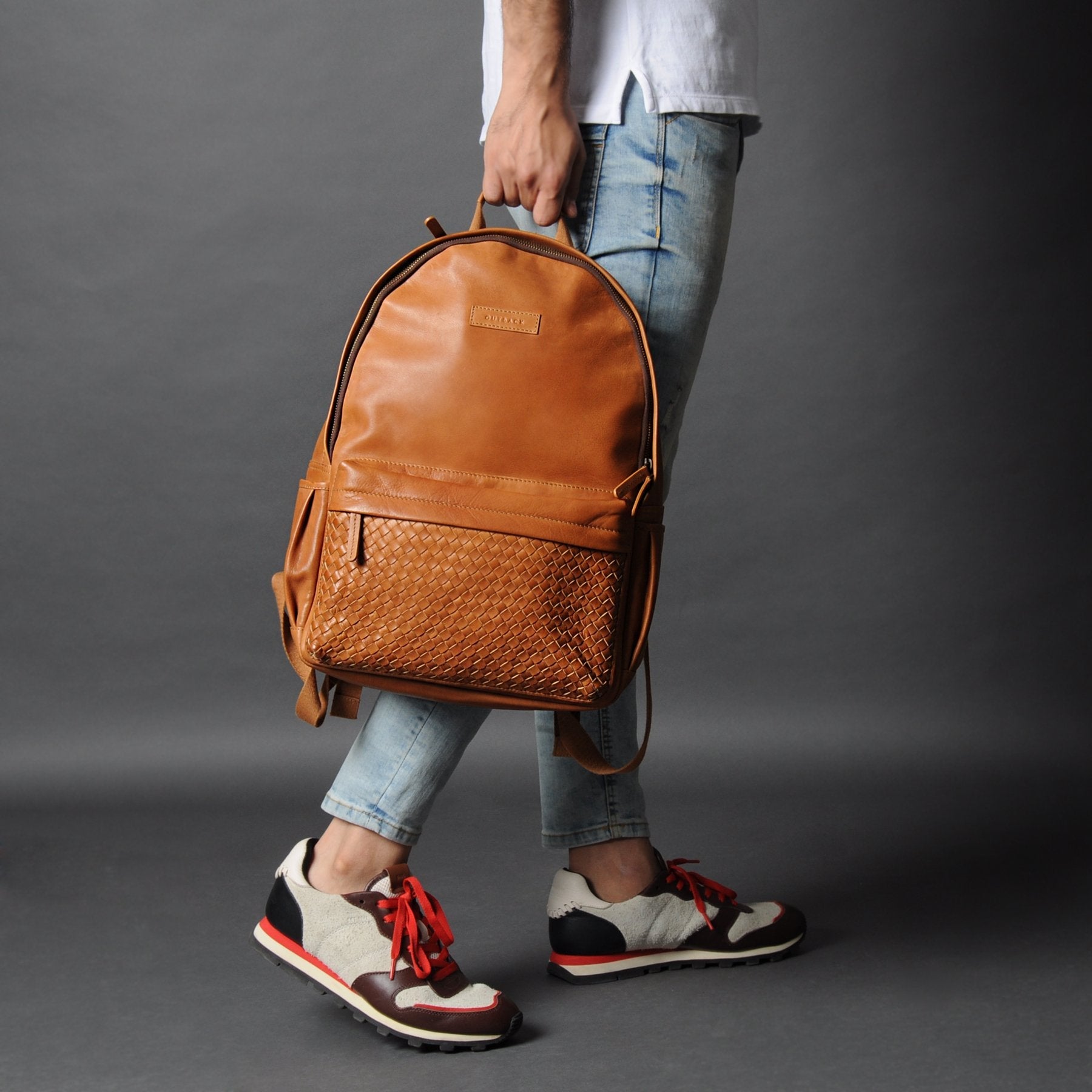 Weaved Journey Leather Backpack