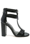 Felicity Zip Up T Strap Sandals