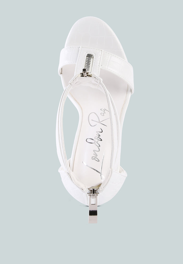 Felicity Zip Up T Strap Sandals