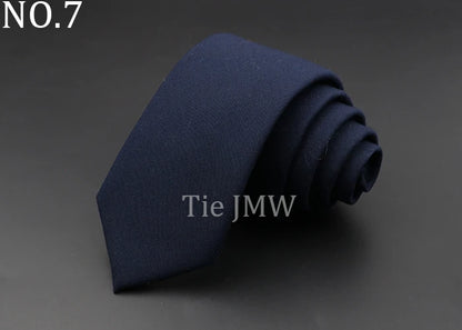 Men's 6cm Handmade Cotton Skinny Tie – Grey Plaids, Solids, & Stripes