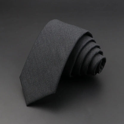 Men's 6cm Handmade Cotton Skinny Tie – Grey Plaids, Solids, & Stripes