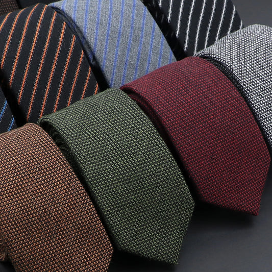 Handmade Cotton & Wool Blend Slim Neckties