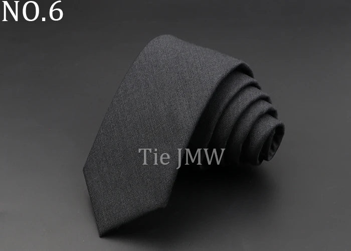Men's 6cm Handmade Cotton Skinny Tie – Grey Plaids, Solids, & Stripes