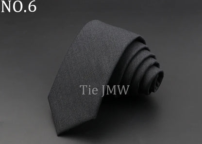 Men's 6cm Handmade Cotton Skinny Tie – Grey Plaids, Solids, & Stripes