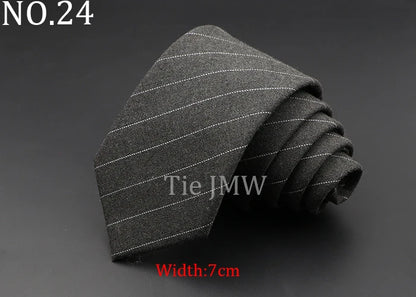 Men's 6cm Handmade Cotton Skinny Tie – Grey Plaids, Solids, & Stripes