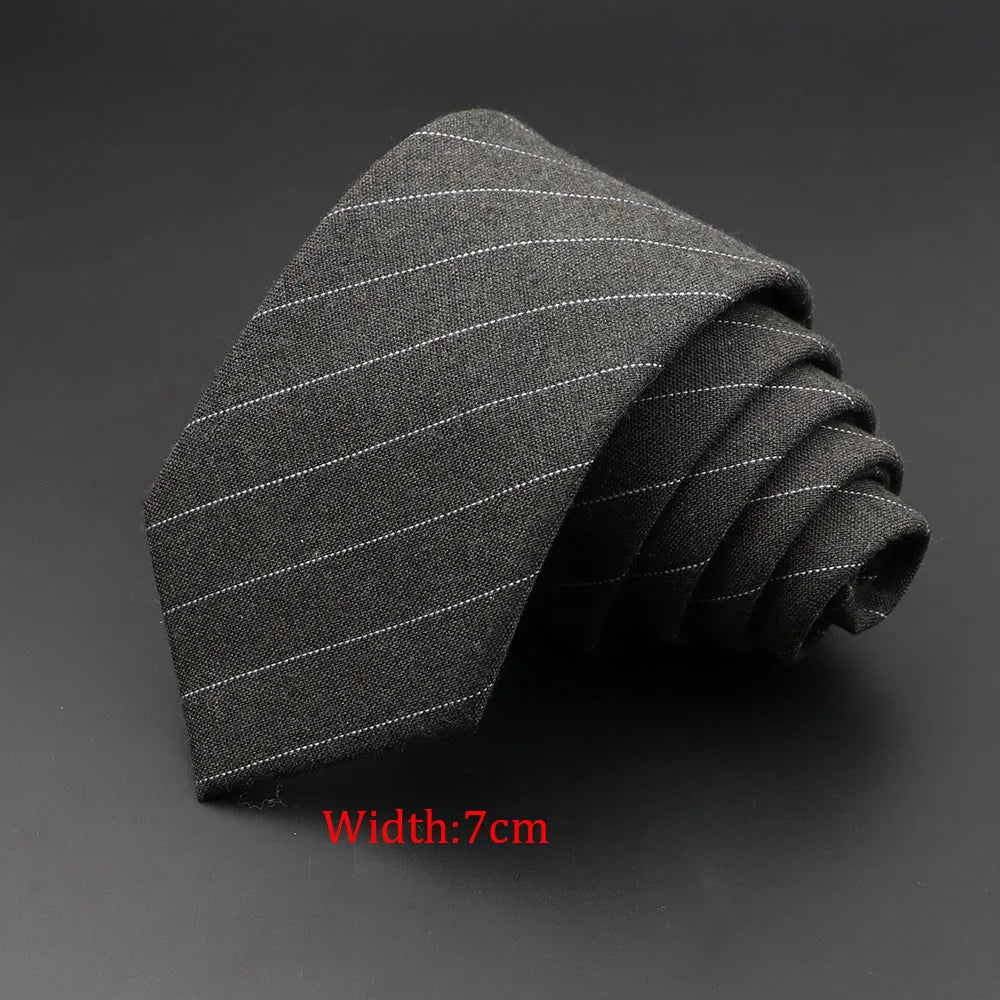 Men's 6cm Handmade Cotton Skinny Tie – Grey Plaids, Solids, & Stripes