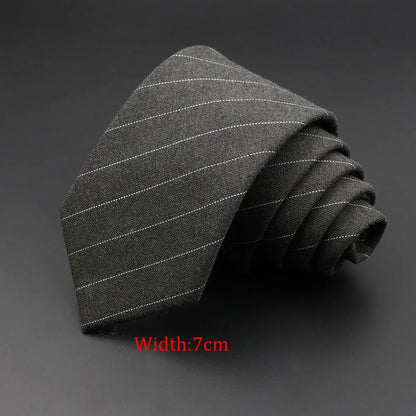 Men's 6cm Handmade Cotton Skinny Tie – Grey Plaids, Solids, & Stripes