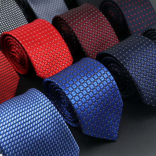Jacquard Men's Tie – Solid Color with Stripe & Floral Patterns