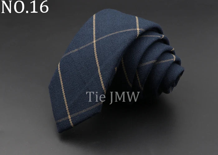 Men's 6cm Handmade Cotton Skinny Tie – Grey Plaids, Solids, & Stripes