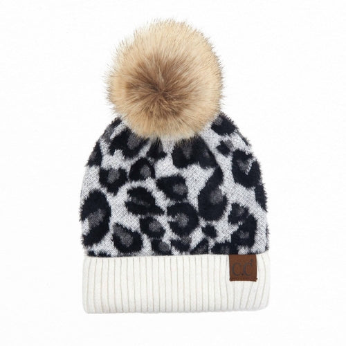 CC Beanie Leopard Pom Winter Hats for Adult and Kids by Truly