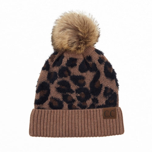 CC Beanie Leopard Pom Winter Hats for Adult and Kids by Truly