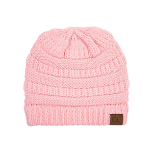 CC Beanie Popular Unisex Cable Knit Men Women Kids Skully Winter Hats