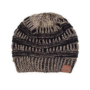 CC Cozy Metallic Cable Knit Skully Beanies Hats