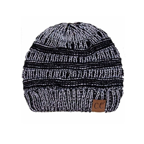 CC Cozy Metallic Cable Knit Skully Beanies Hats