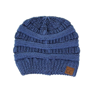 CC Cozy Metallic Cable Knit Skully Beanies Hats