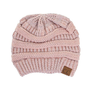 CC Cozy Metallic Cable Knit Skully Beanies Hats