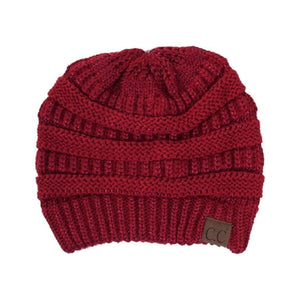 CC Cozy Metallic Cable Knit Skully Beanies Hats