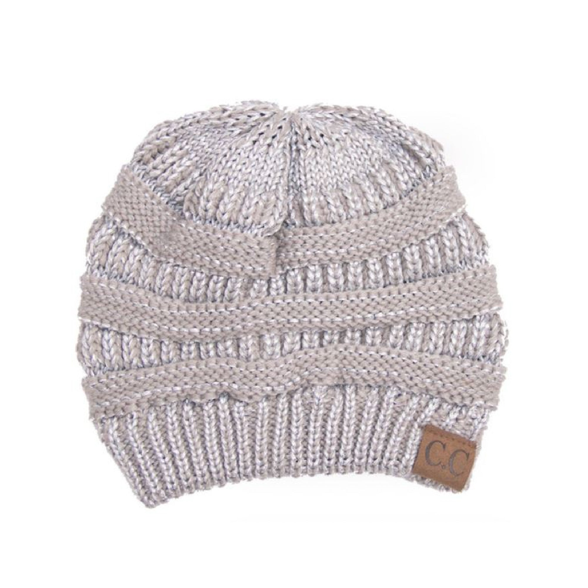 CC Cozy Metallic Cable Knit Skully Beanies Hats