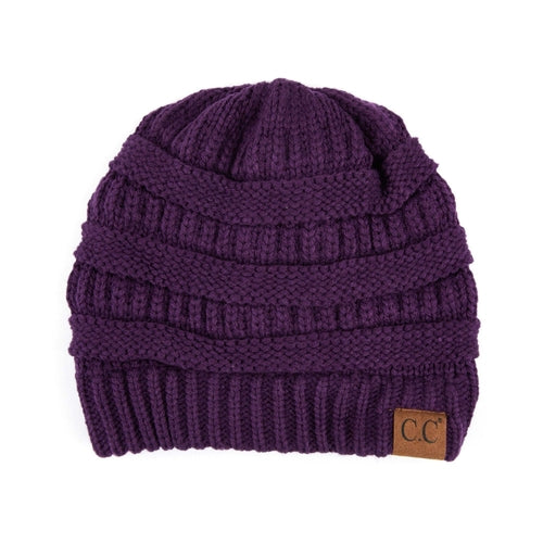 CC Popular Lined Cable Knit Skully Beanies Hats