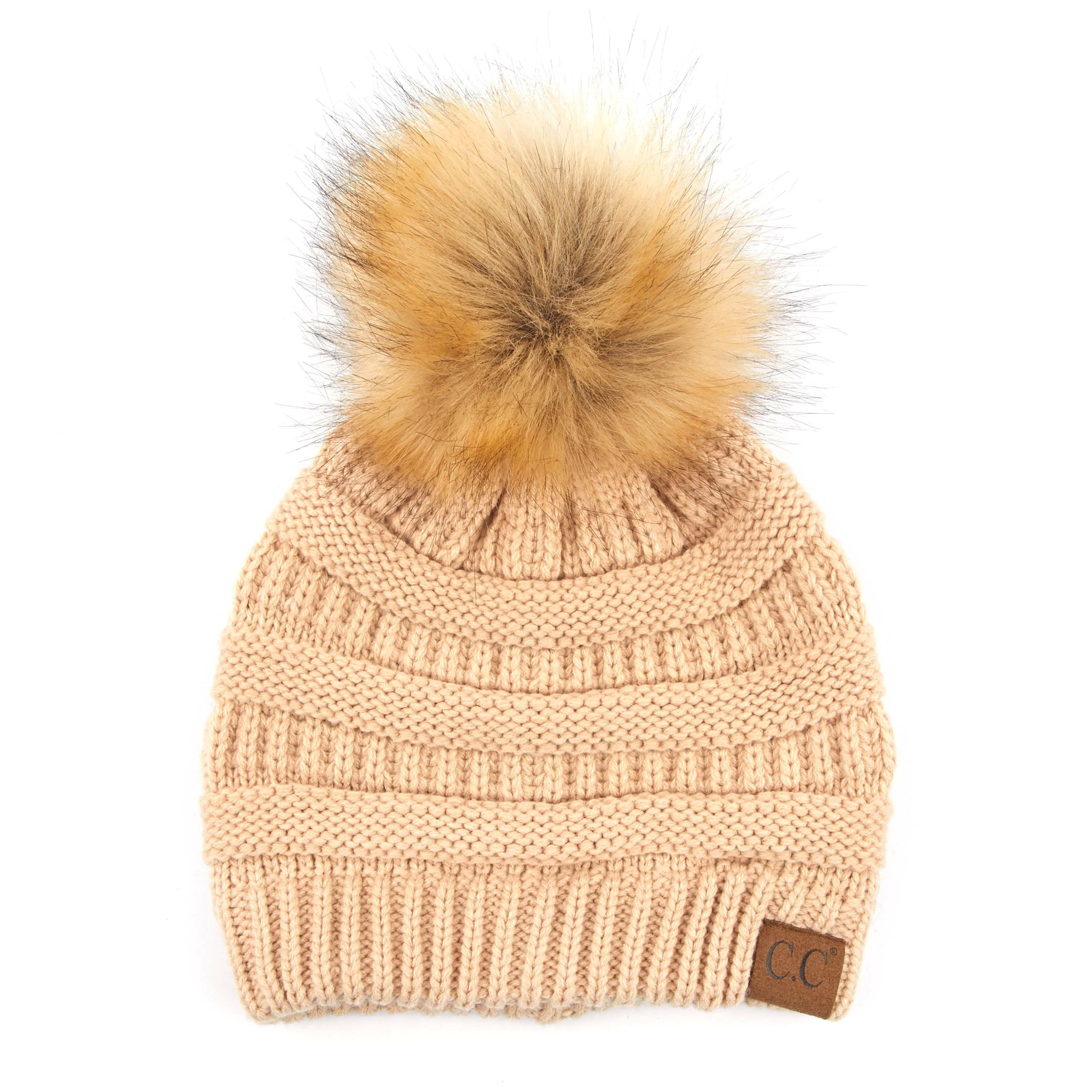 CC Trending Plush Pom Unisex Beanies Hats