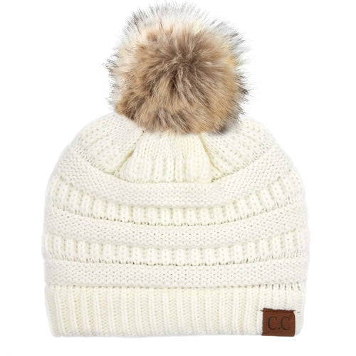 CC Trending Plush Pom Unisex Beanies Hats