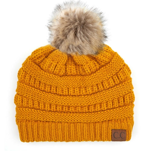 CC Trending Plush Pom Unisex Beanies Hats