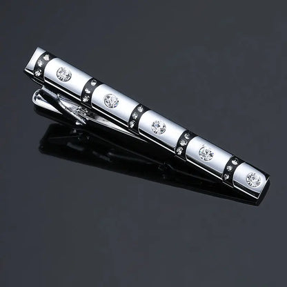 Enamel Men's Tie Clip – Stylish Crystal Design