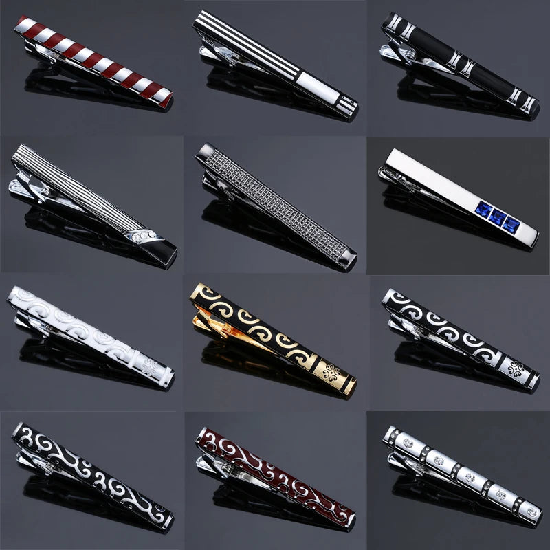 Enamel Men's Tie Clip – Stylish Crystal Design