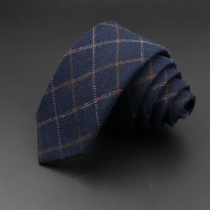 Men's 6cm Handmade Cotton Skinny Tie – Grey Plaids, Solids, & Stripes