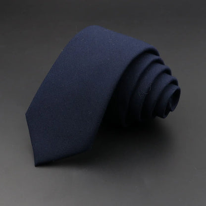 Men's 6cm Handmade Cotton Skinny Tie – Grey Plaids, Solids, & Stripes